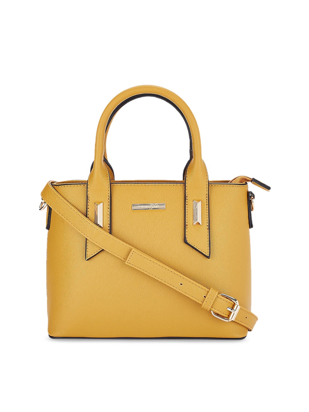 

Forever Glam by Pantaloons Mustard Structured Handheld Bag