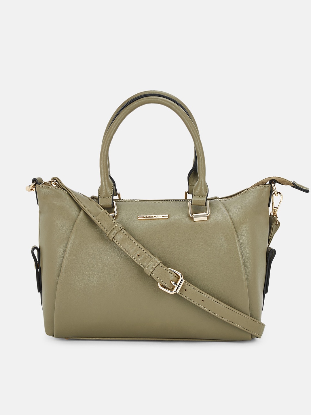 

Forever Glam by Pantaloons Olive Green Structured Handheld Bag