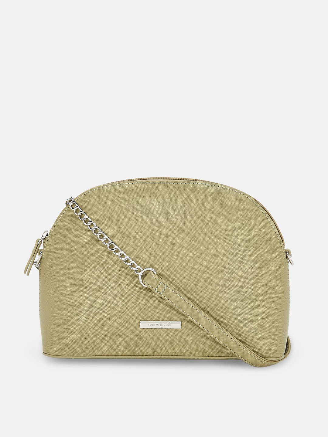 

Forever Glam by Pantaloons Khaki Structured Sling Bag