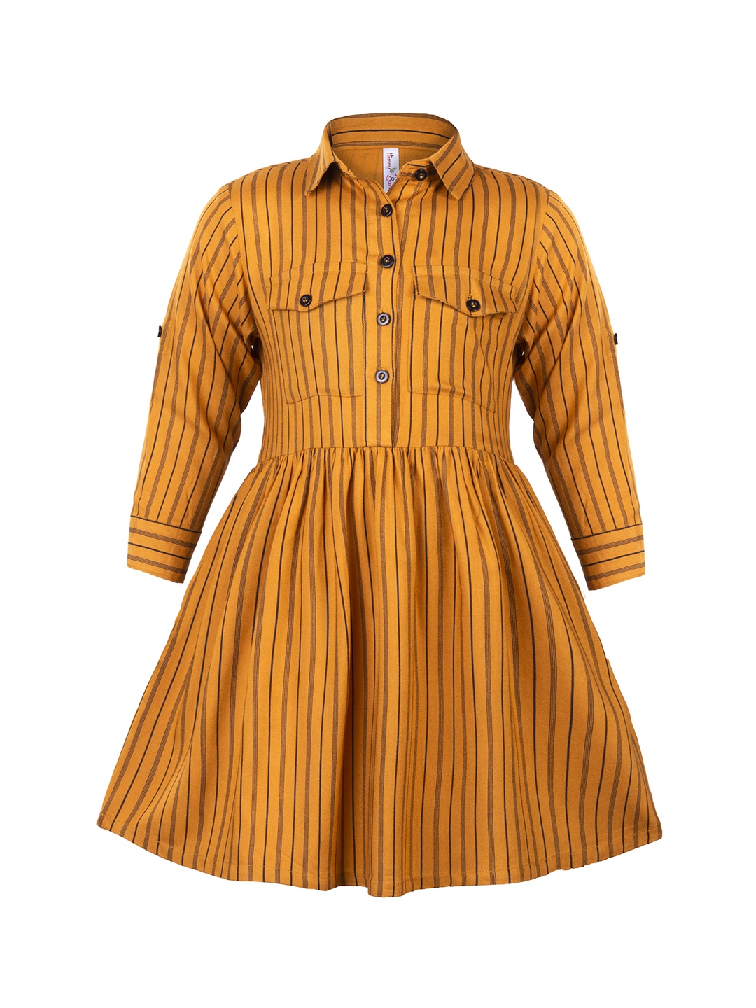 

Hunny Bunny Mustard Yellow Striped Dress