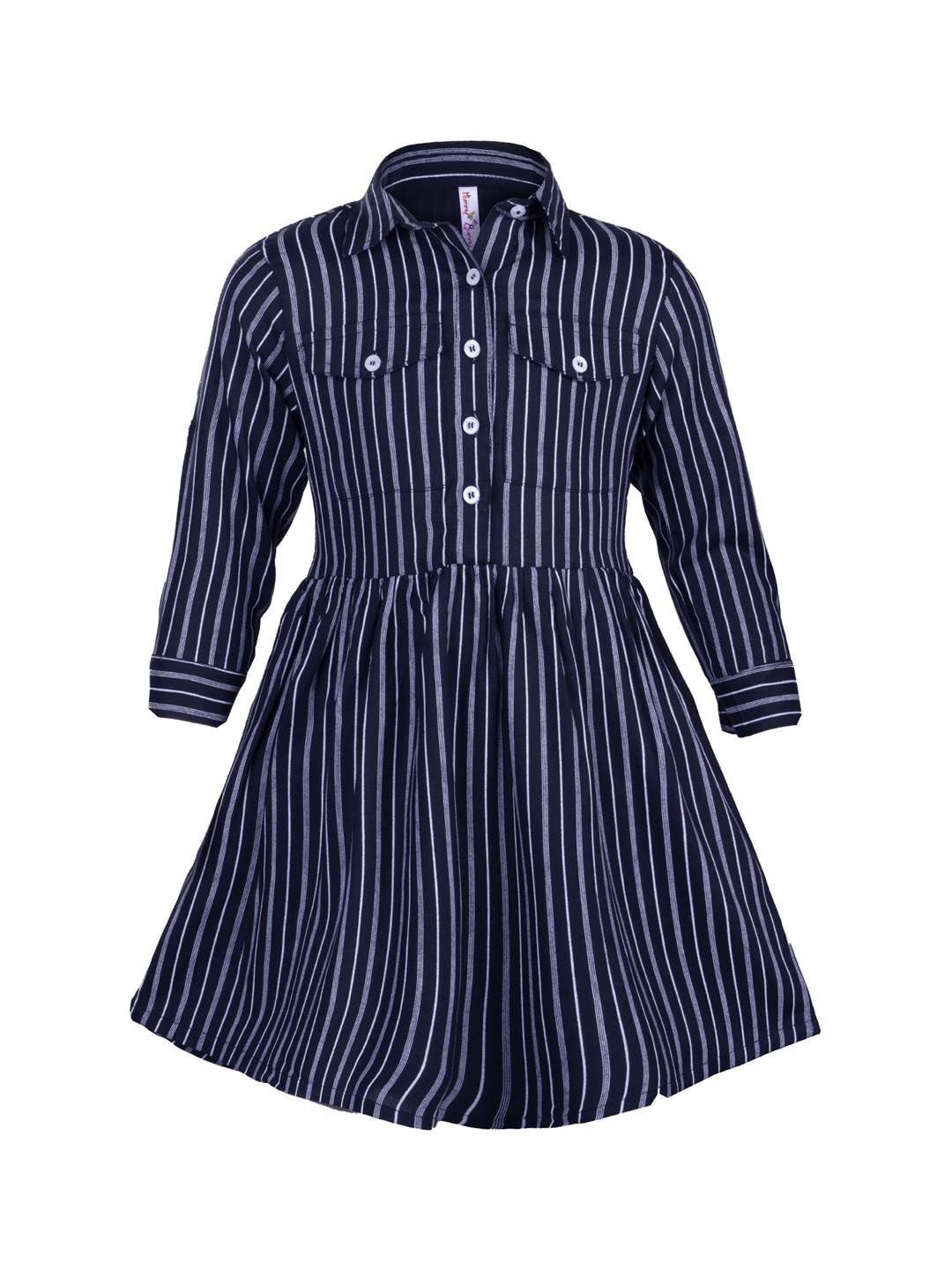 

Hunny Bunny Navy Blue Striped Dress