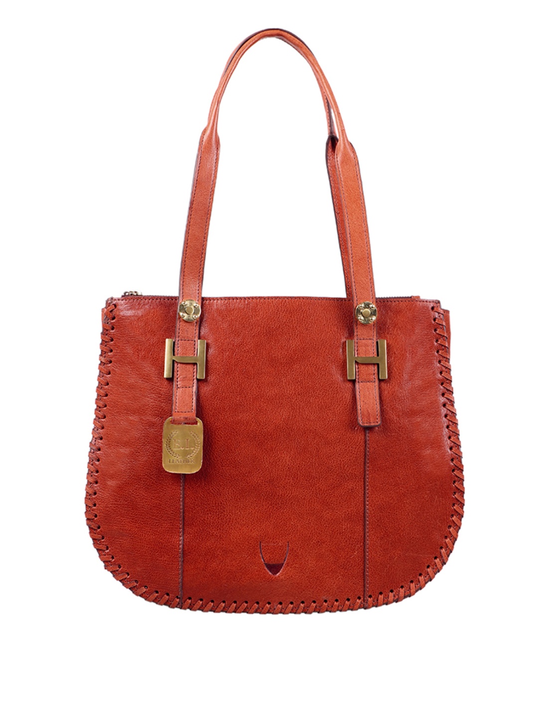 

Hidesign Women Brown Textured Leather Structured Handheld Bag