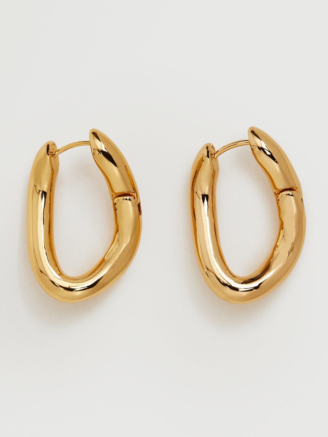 

MANGO Gold-Toned Solid Contemporary Hoop Earrings