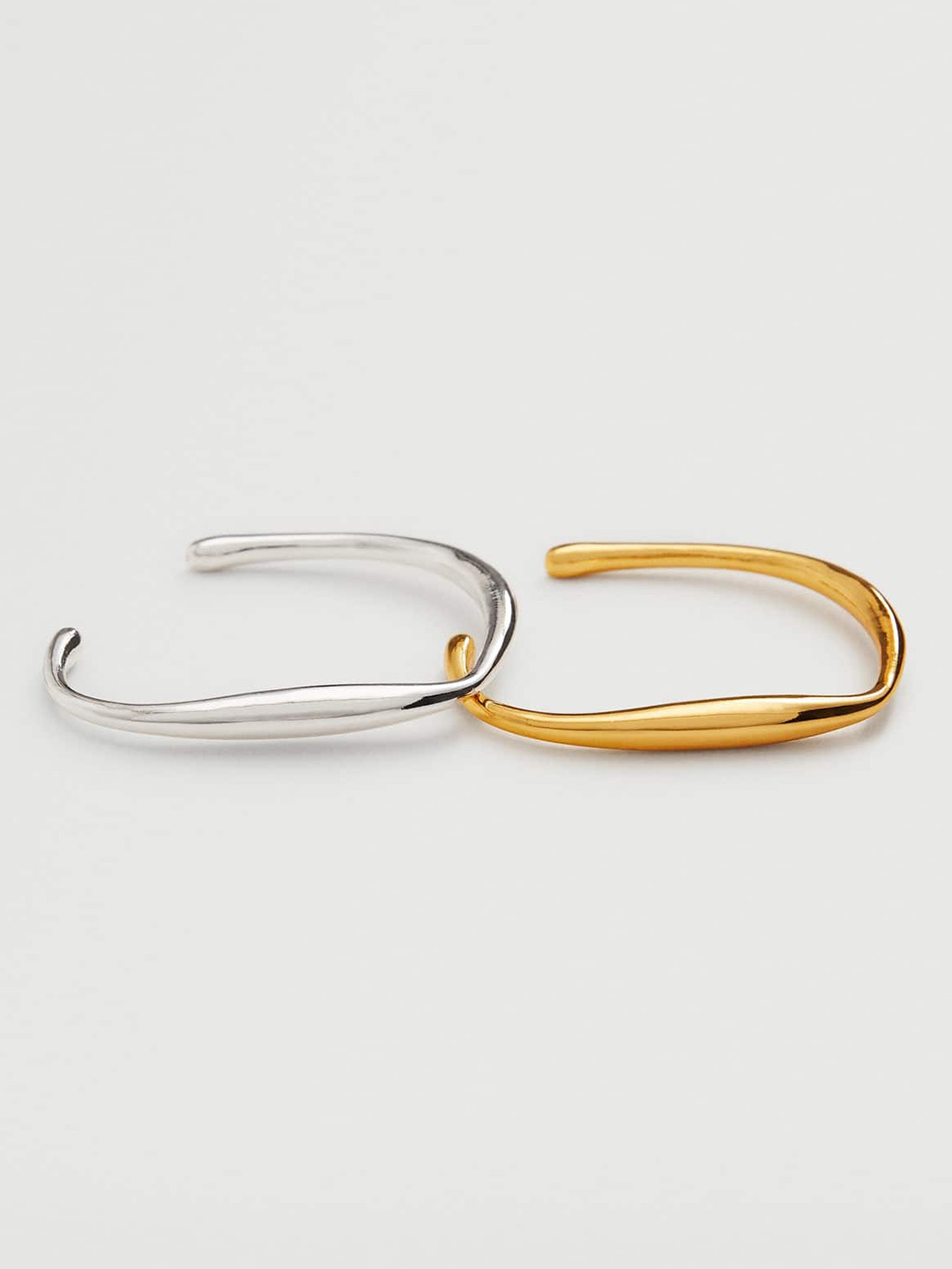 

MANGO Women Set of 2 Cuff Bracelet, Silver