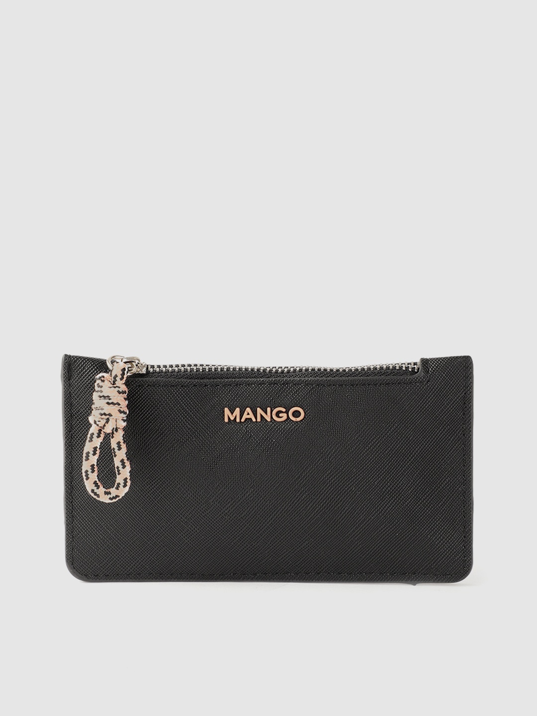 

MANGO Women Black Saffiano Textured Card Holder