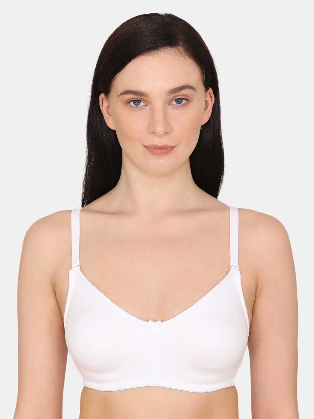 

Rosaline Women White Solid Full Coverage Cotton T-shirt Bra RO1030FASHBWHIT