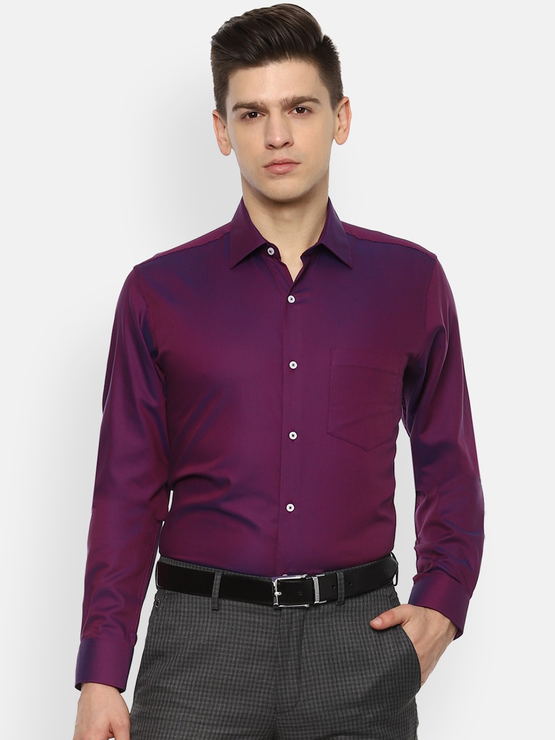 

Van Heusen Men Purple Opaque Formal Shirt