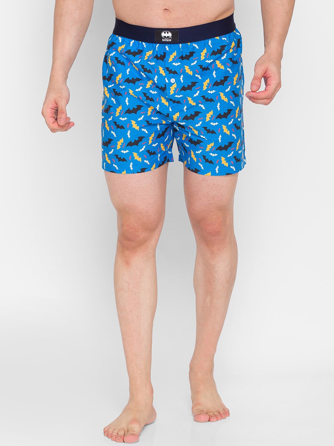 

Smugglerz Men Blue & White Batman Logo Printed Comfort-Fit Pure Cotton Boxers