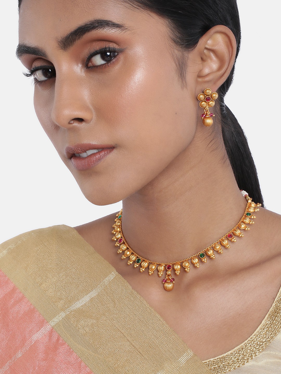 

Anouk Antique Gold-Plated Studded Jewellery Set
