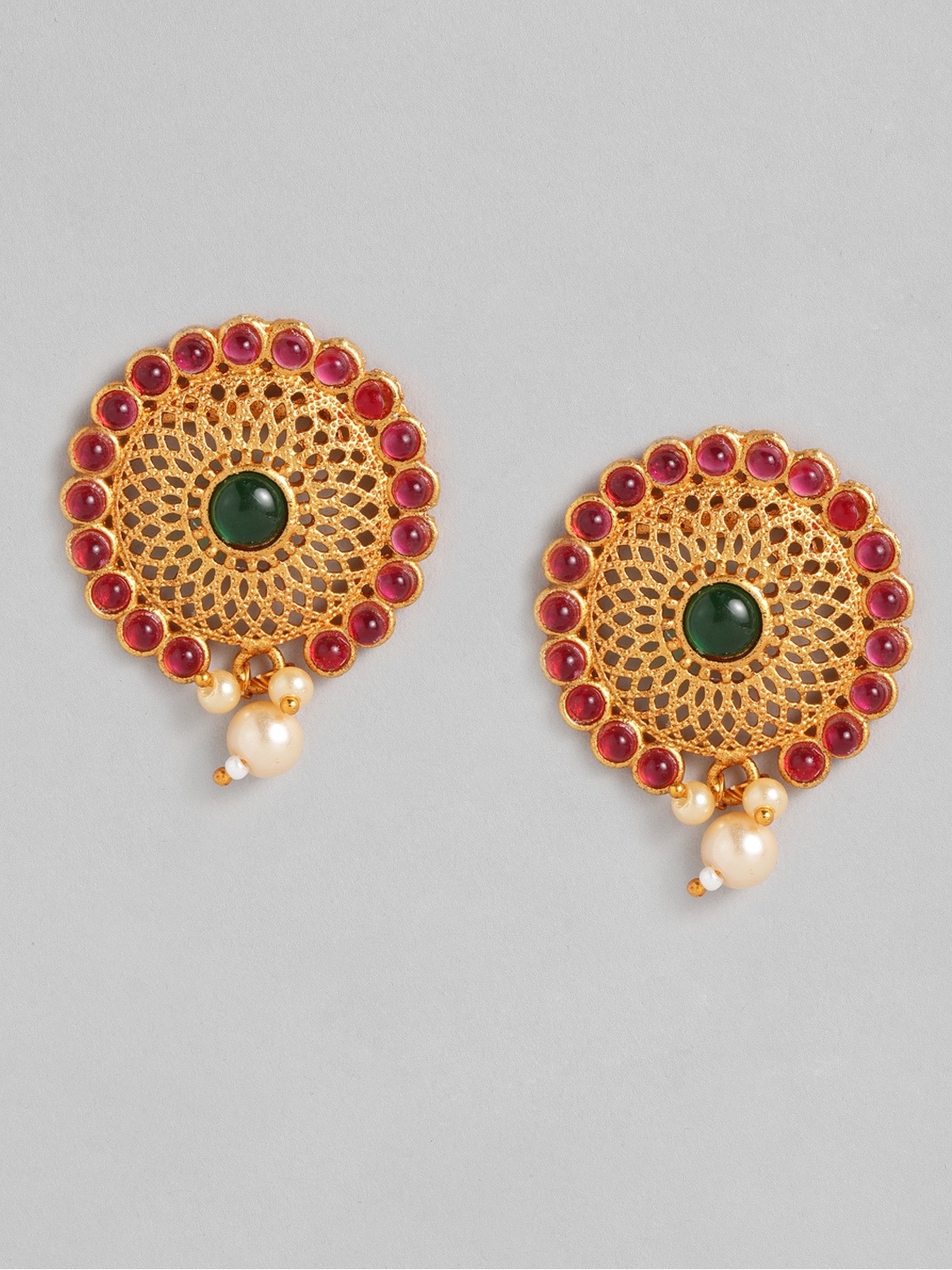 

Anouk Gold-Plated Multicoloured Circular Studs Earrings, Multi