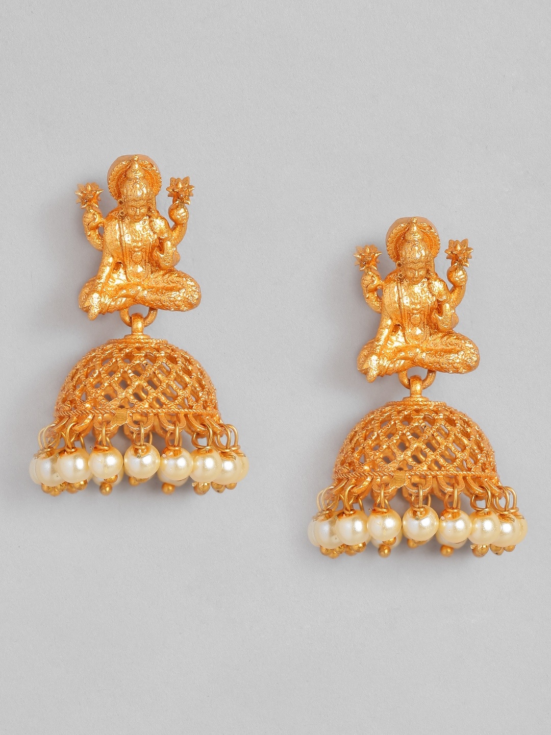 

Anouk Gold-Plated Dome Shaped Jhumkas