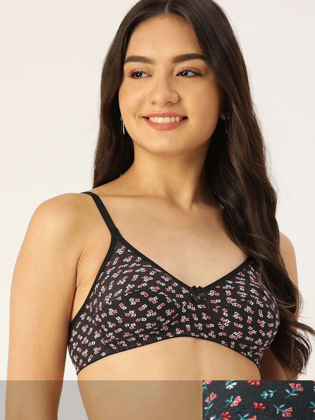 

DressBerry Pack Of 2 Printed Everyday Bra, Navy blue