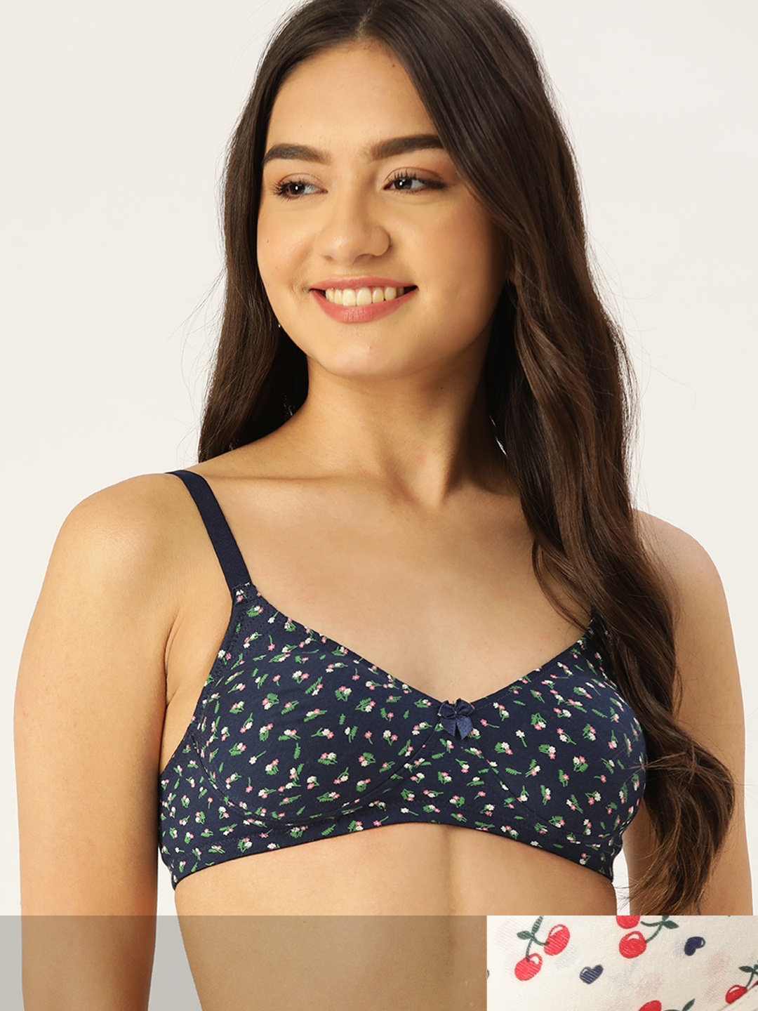 

DressBerry Pack of 2 Non-Padded & Non-Wired Everyday Bras, Navy blue