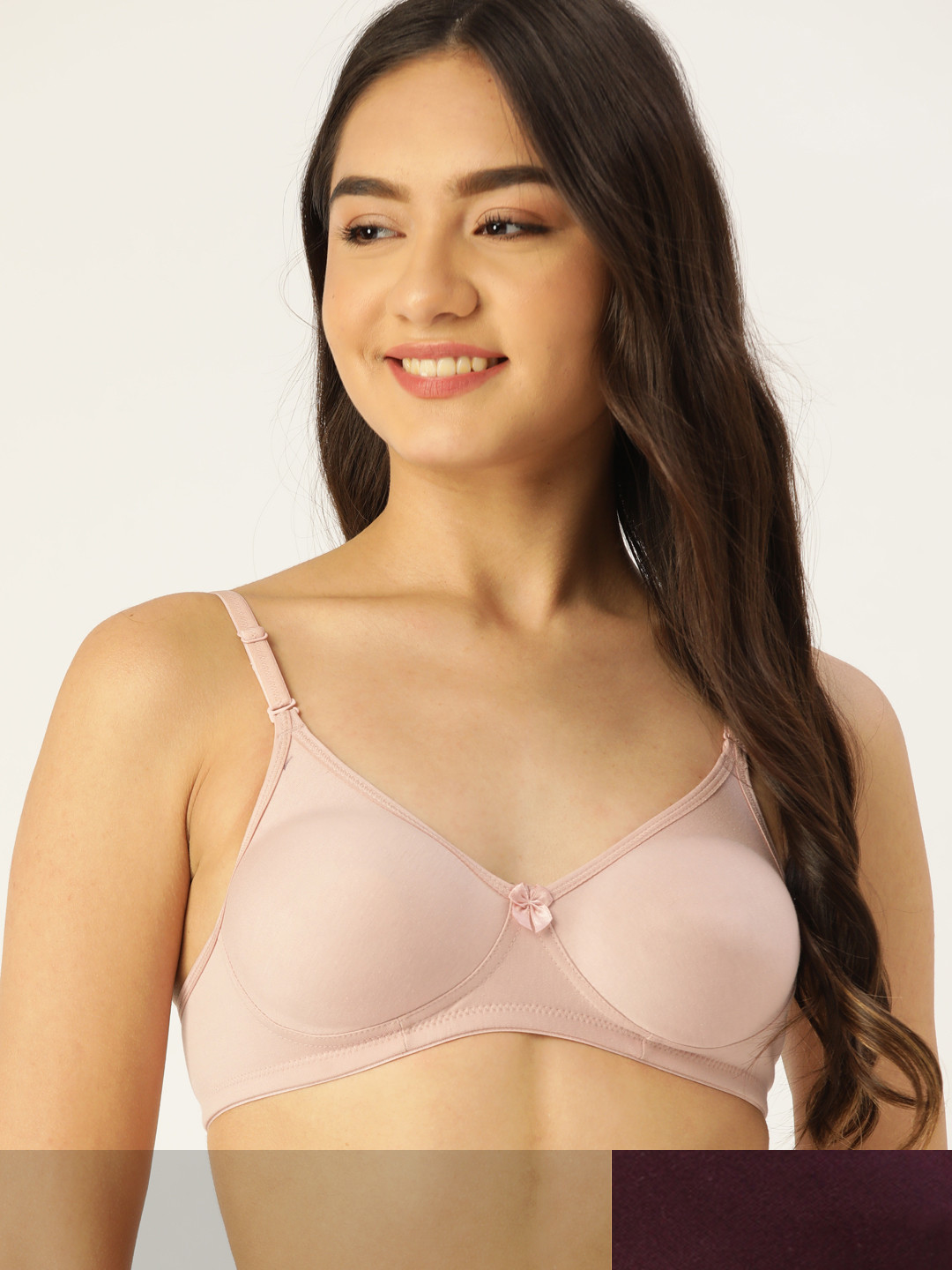 

DressBerry Pack of 2 Solid Non-Padded & Non-Wired Everyday Bras, Pink