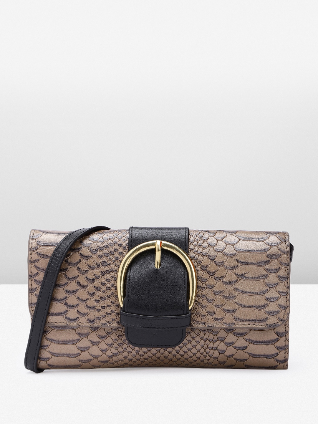 

Hidesign Animal Textured Leather Structured Sling Bag, Taupe