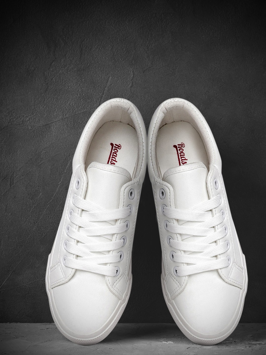 

Roadster Women White Solid Sneakers with Perforations