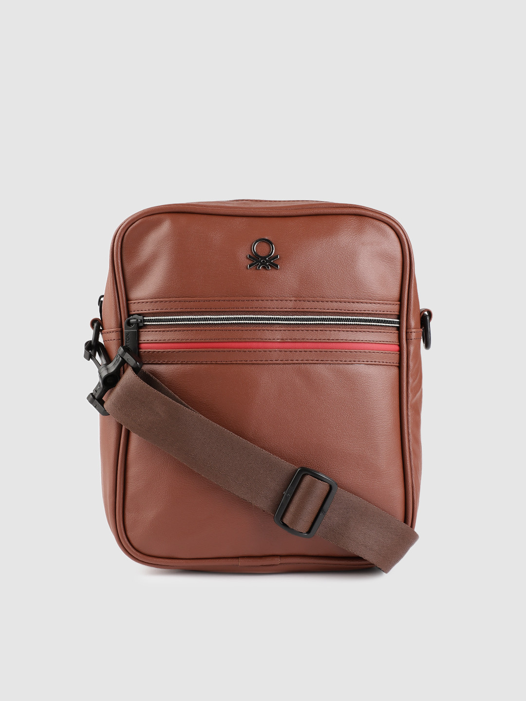 

United Colors of Benetton Unisex Tan Brown Solid Messenger Bag