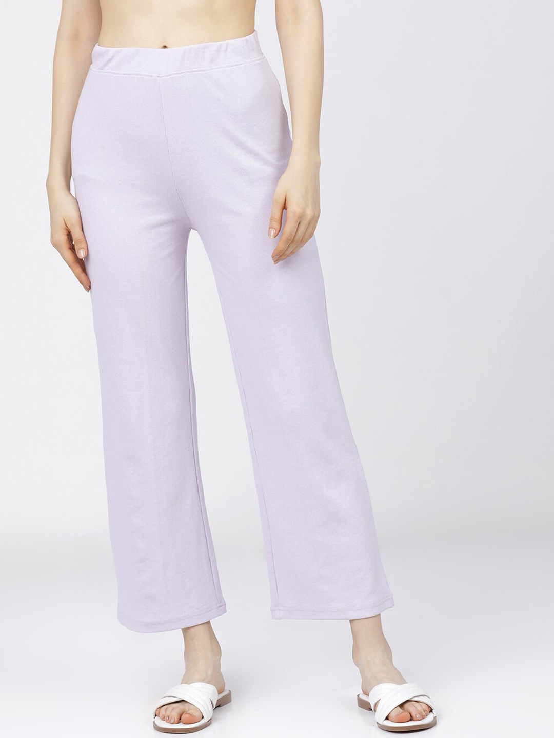 

Tokyo Talkies Women Purple Slim Fit Parallel Trousers