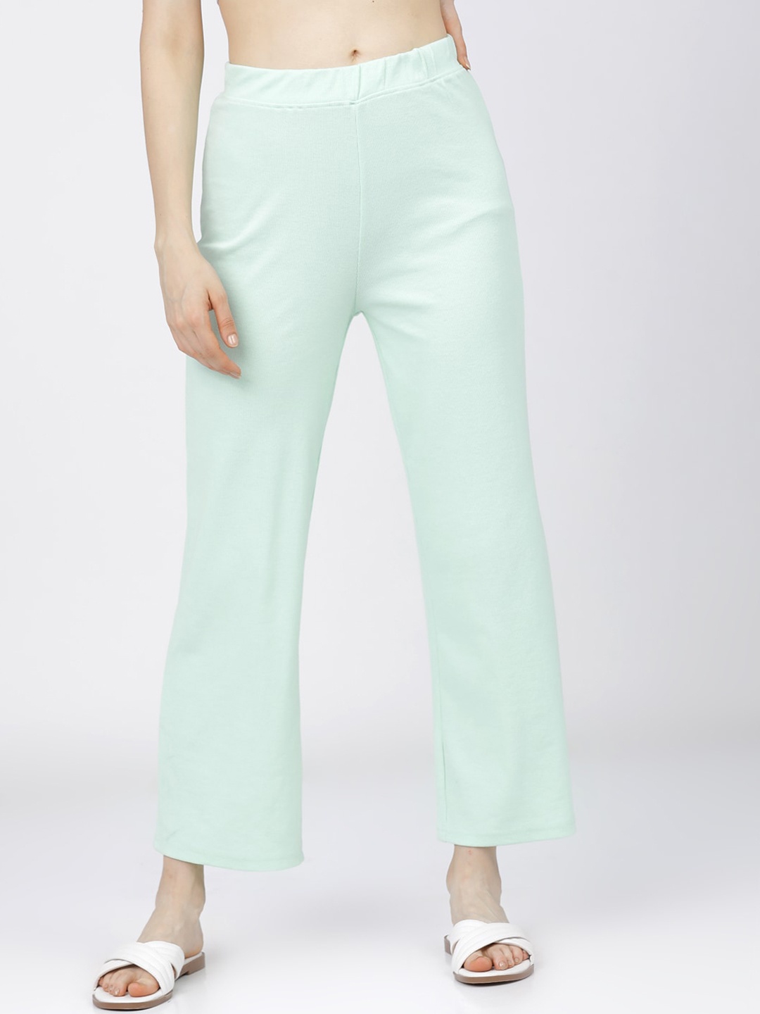 

Tokyo Talkies Women Green Slim Fit Trousers