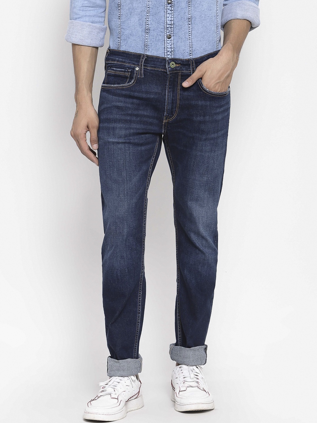 

Pepe Jeans Men Slim Fit Light Fade Stretchable Jeans, Blue