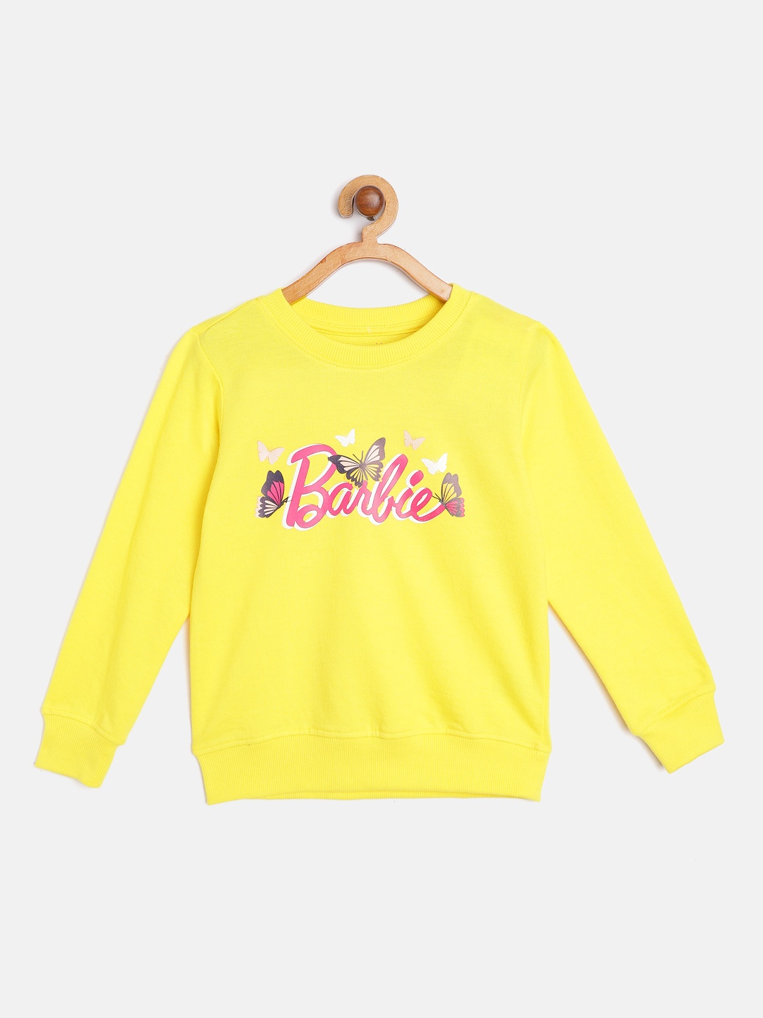 

Barbie Girls Yellow & Pink Brand Logo Print Sweatshirt