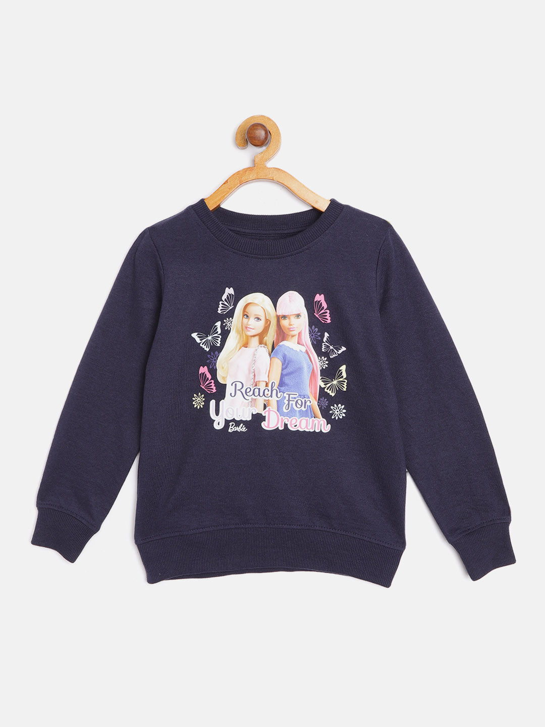 

Barbie Girls Navy Blue & Pink Printed Sweatshirt