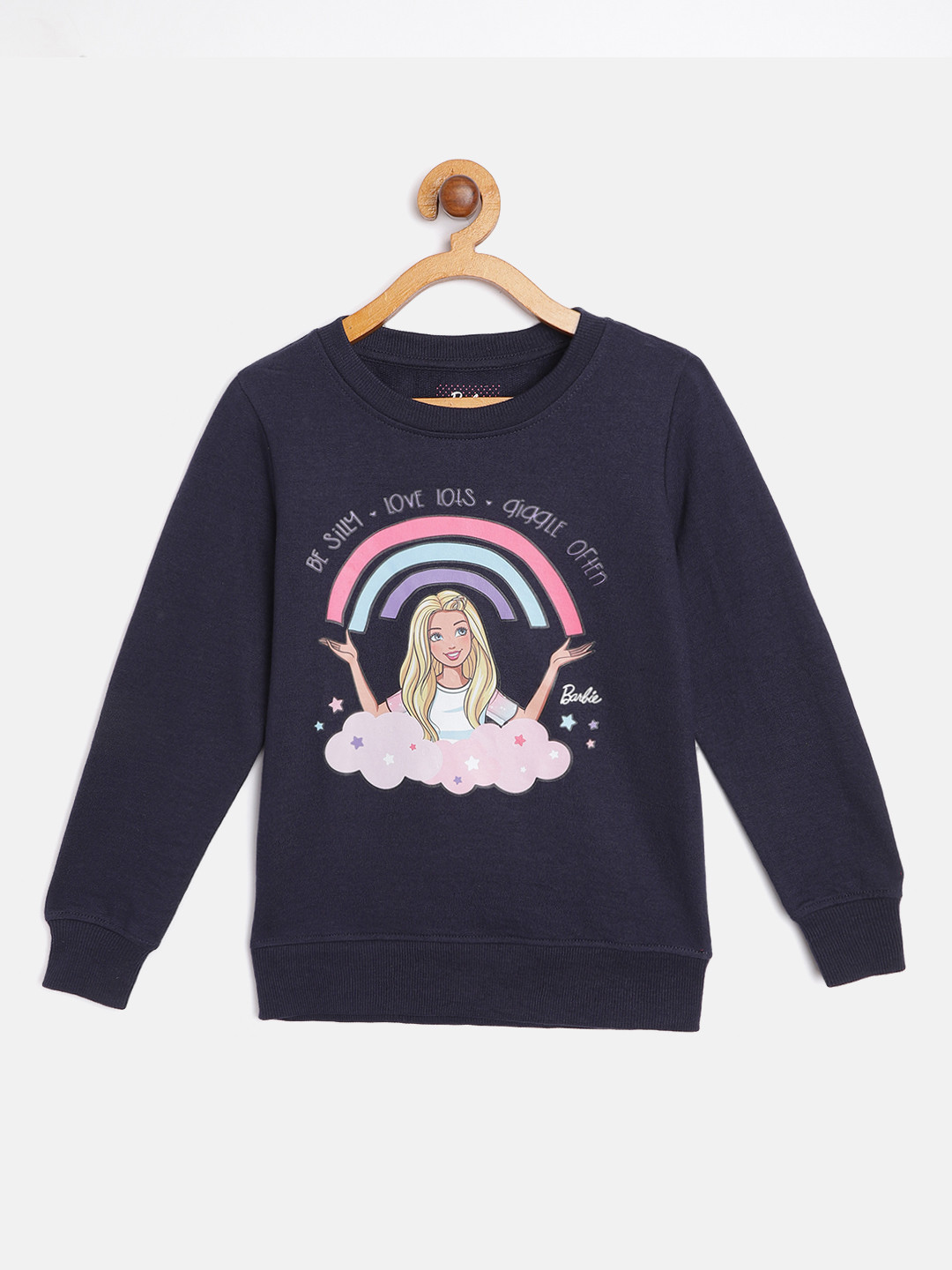 

Barbie Girls Navy Blue & Pink Printed Sweatshirt