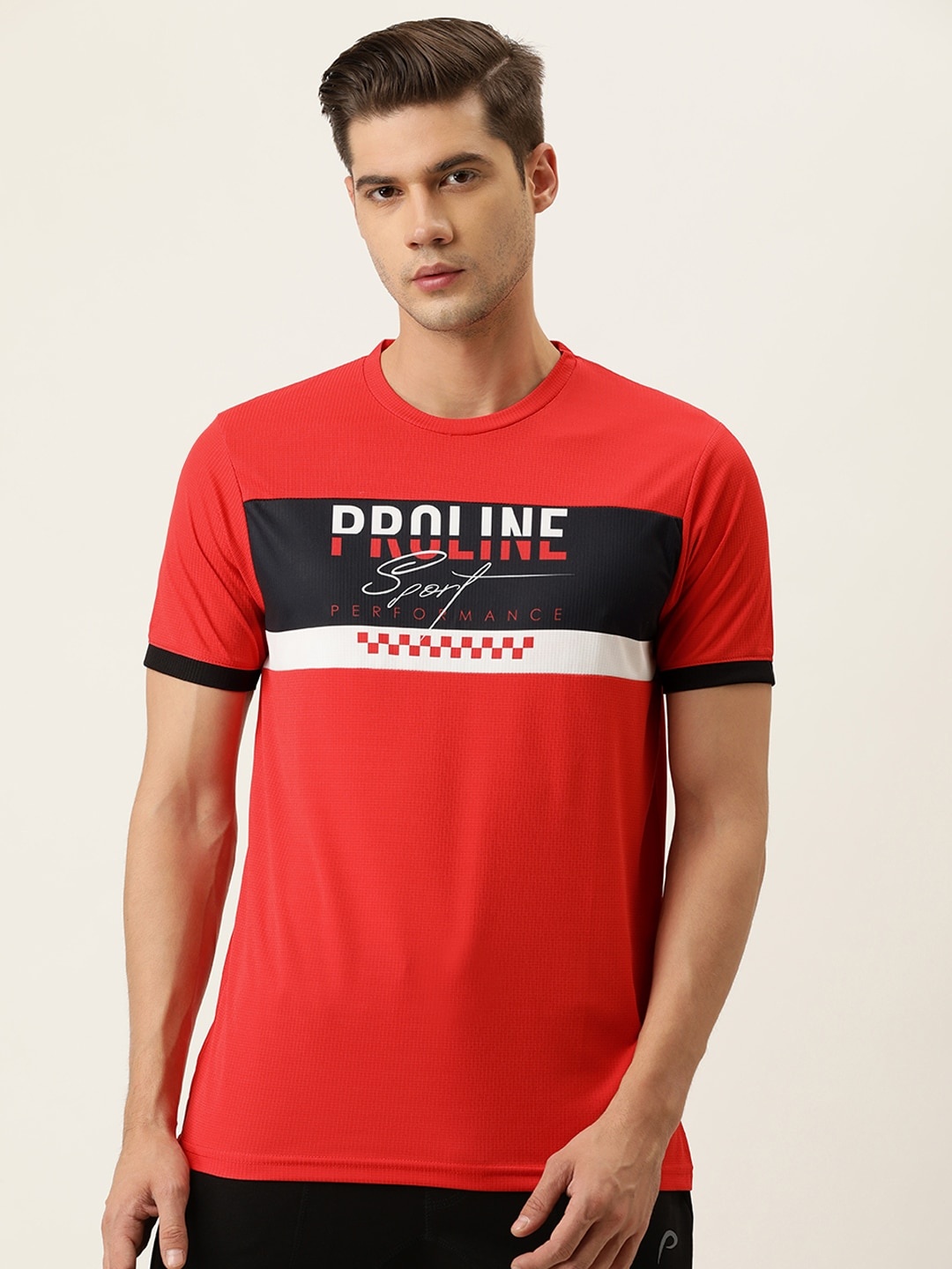 

Proline Active Men Red Printed T-shirt