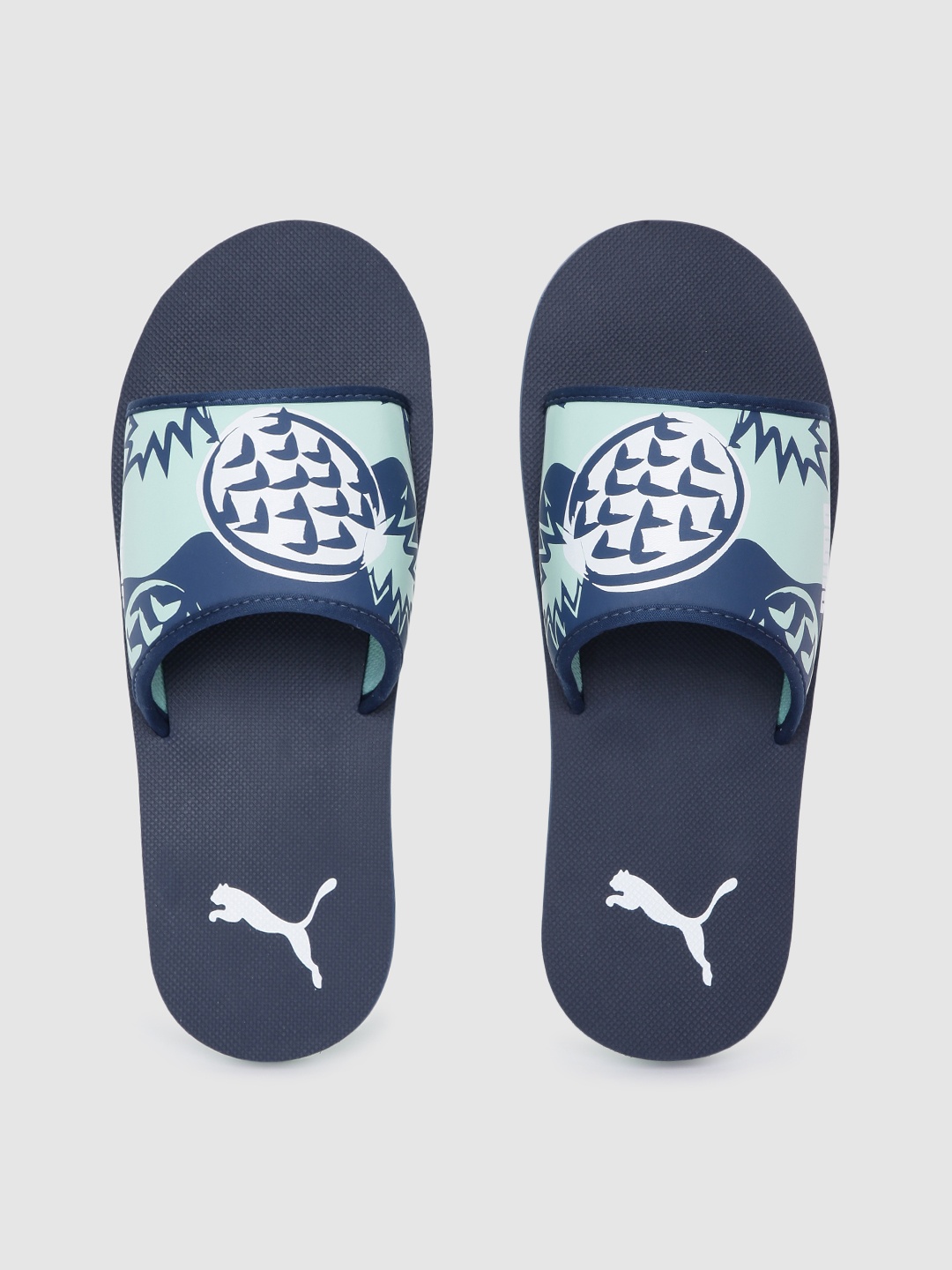 

Puma Unisex Blue Stellar Slide V3 Printed Sliders