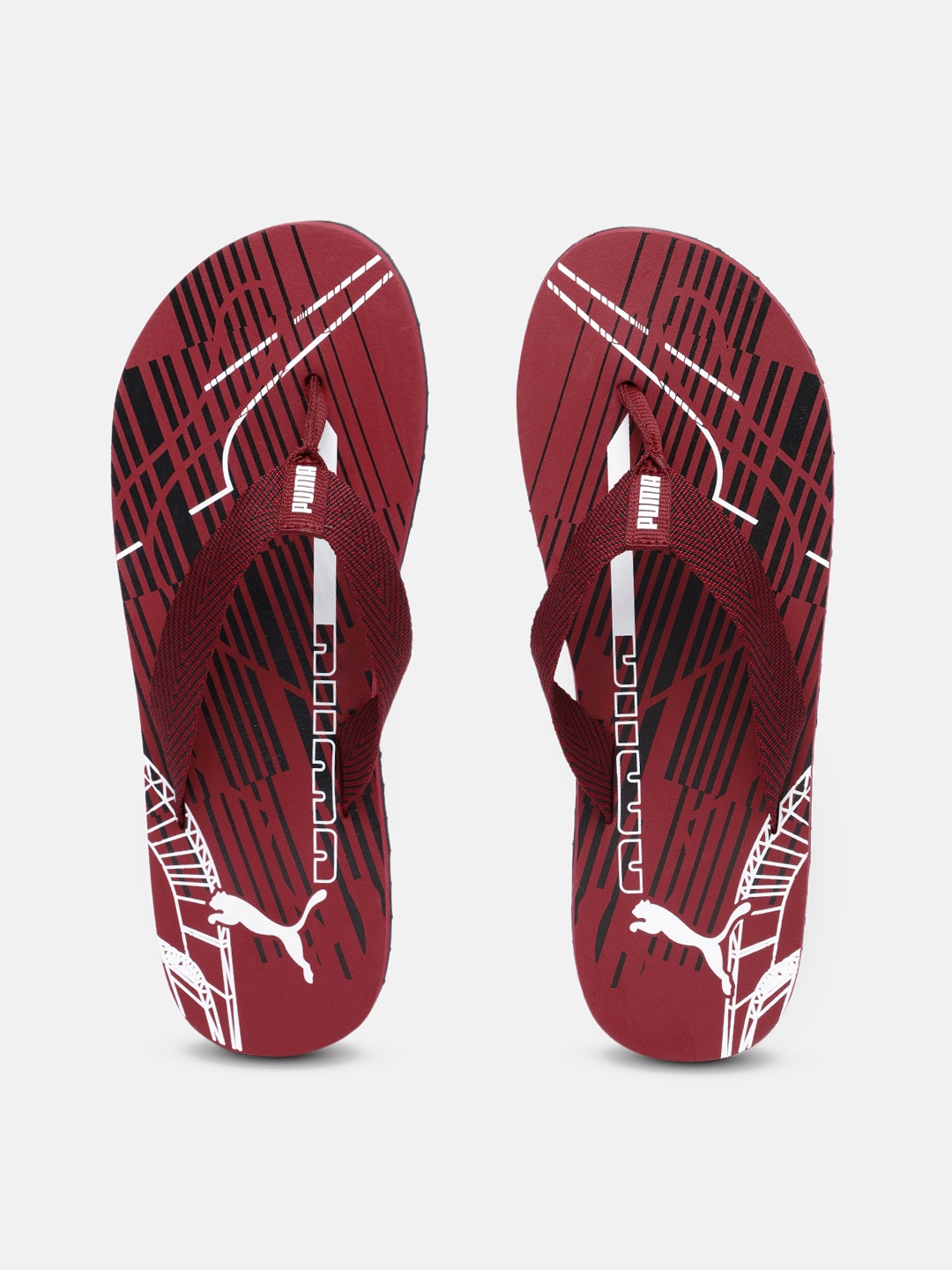 

Puma Unisex Red Printed Epic Toss Reload IDP Thong Flip-Flops