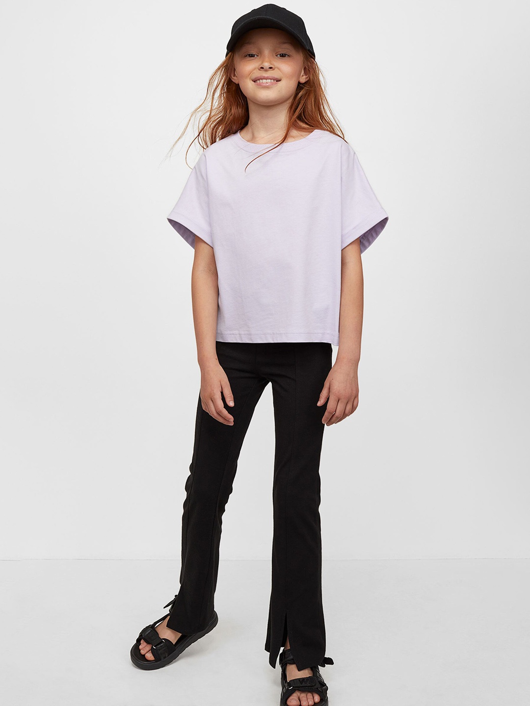 

H&M Girls Black Solid Flared leggings