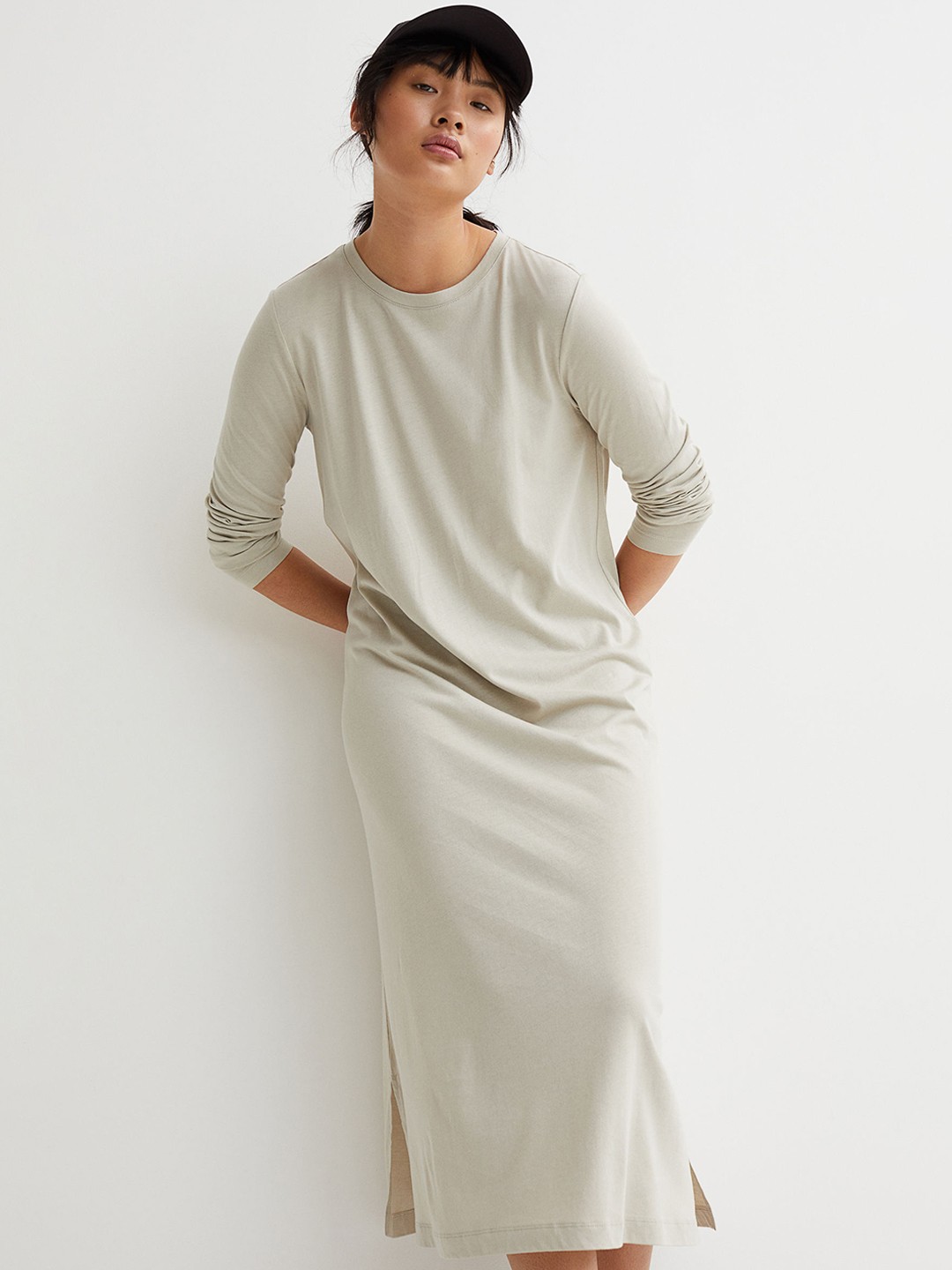

H&M Women Green Solid Modal-Blend Dress