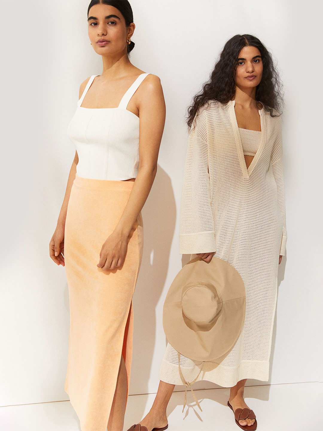 

H&M Women White Pure Cotton Kaftan With Top