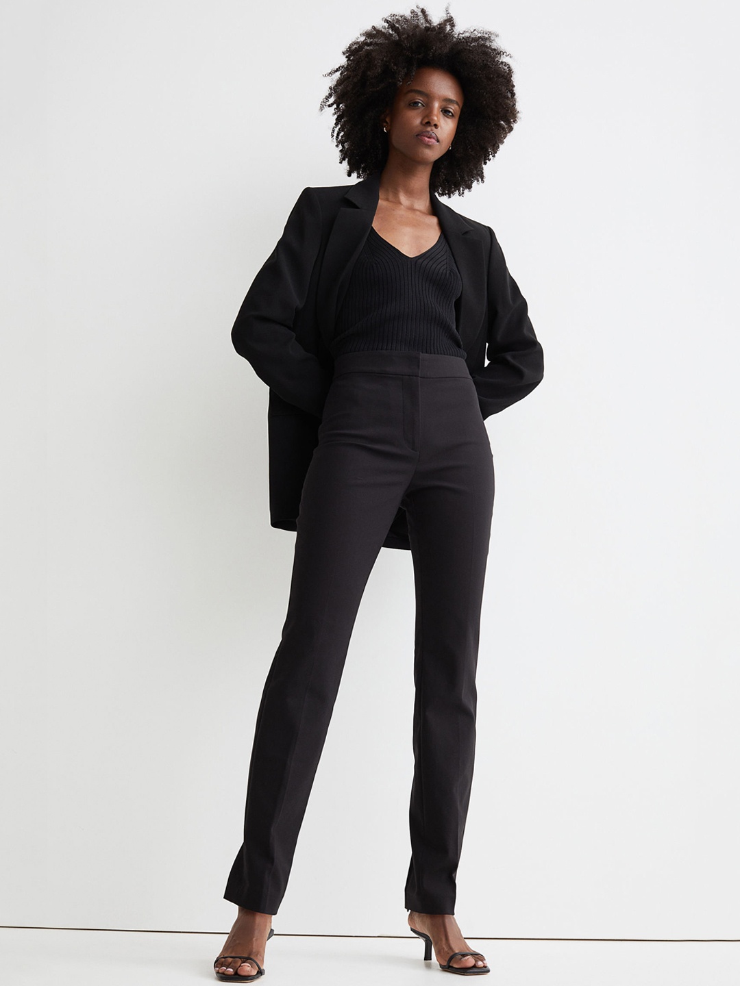 

H&M Women Zip-Hem Trousers, Black
