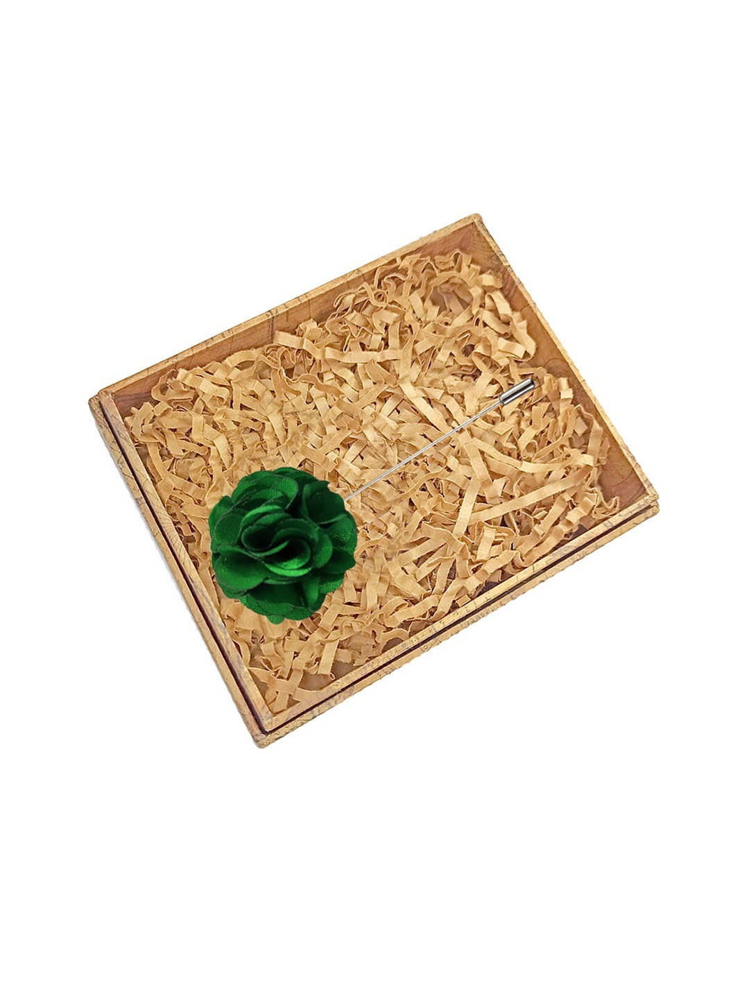 

Blacksmith Men Green Solid Floral Microfiber Lapel Pin