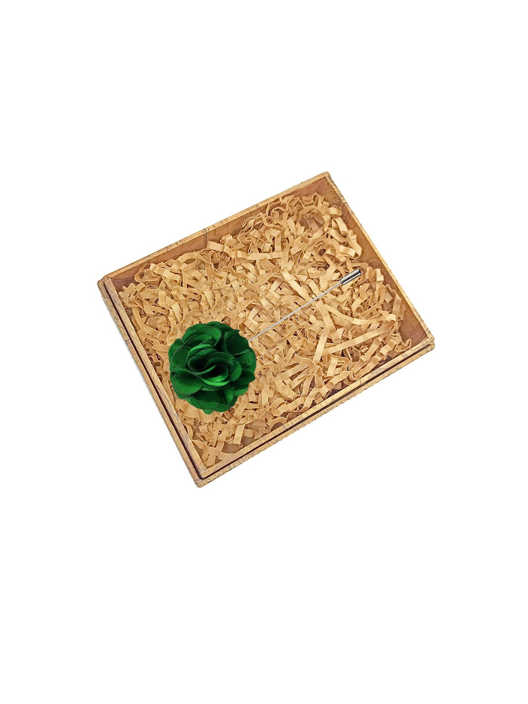 

Blacksmith Men Green & Silver-Toned Handcrafted Floral Lapel Pin