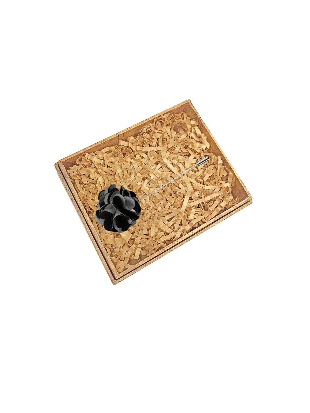 

Blacksmith Men Black & Grey Floral Solid Lapel Pin