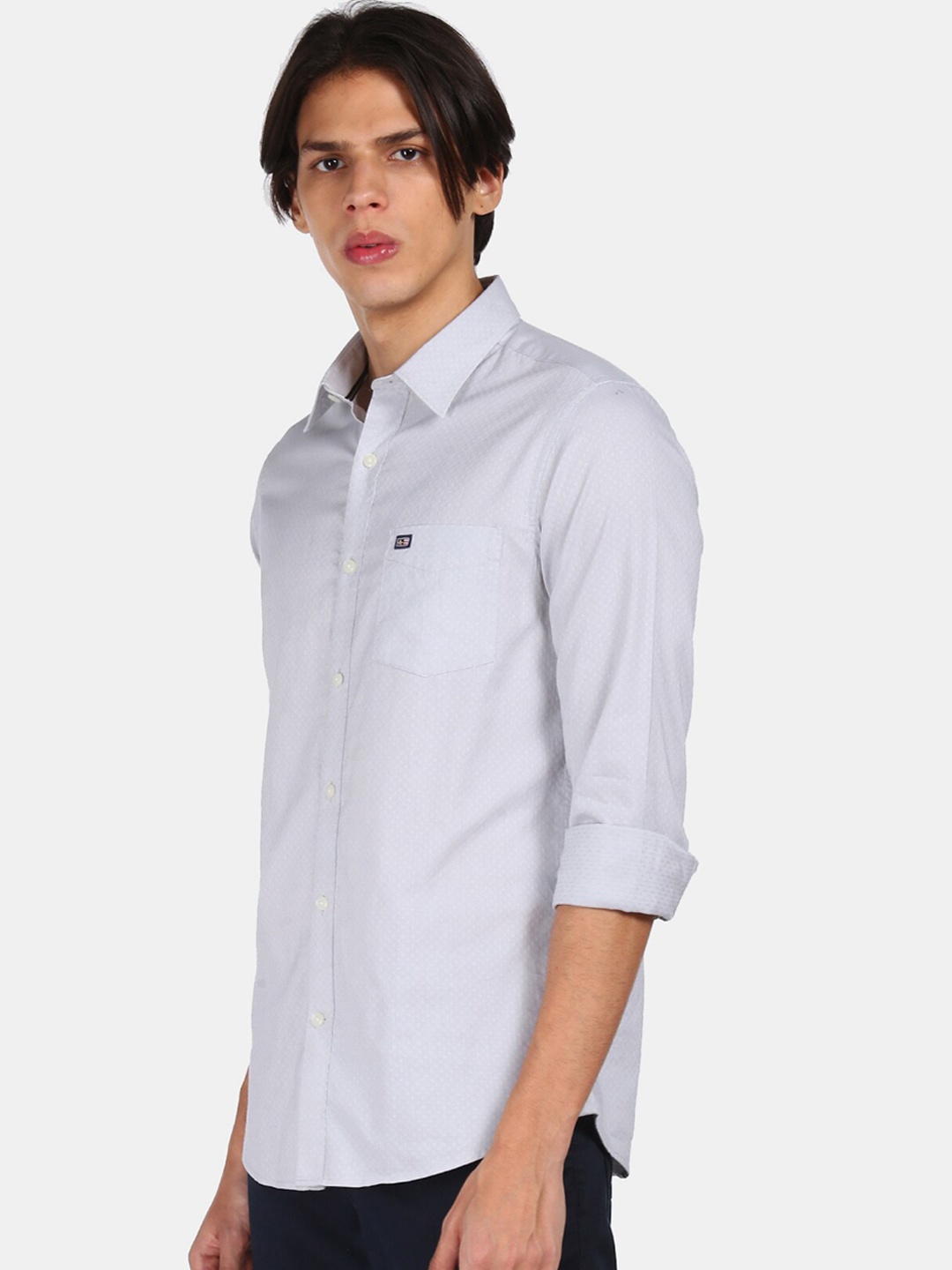 

Arrow Sport Men White Self Design Casual Shirt