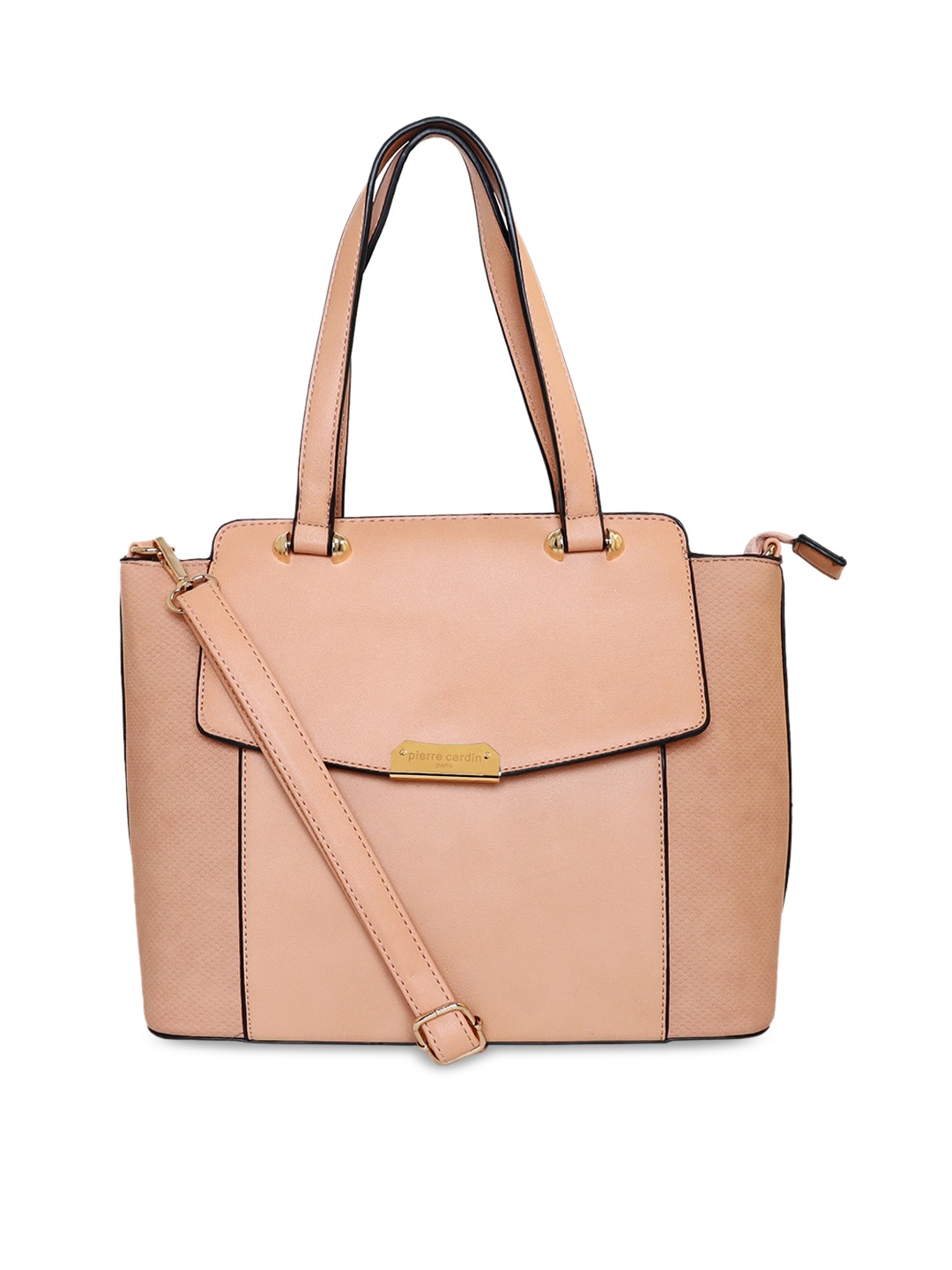 

pierre cardin Peach PU Structured Handheld Bag