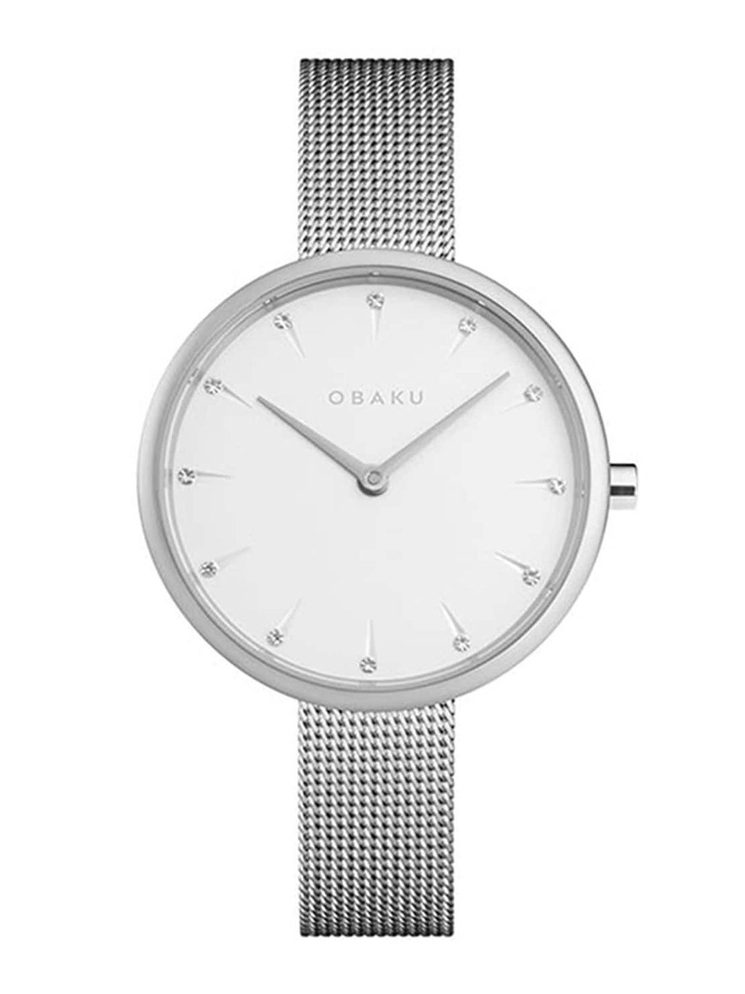 

Obaku Women Brass Dial & Silver Toned Stainless Steel Bracelet Style Straps Analogue Watch, White