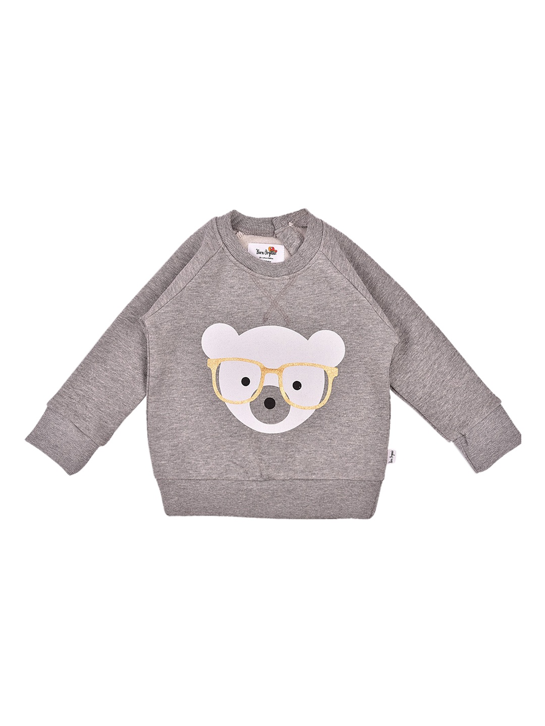 

BornOrganic Unisex Kids Grey Organic Cotton Printed Sweatshirt