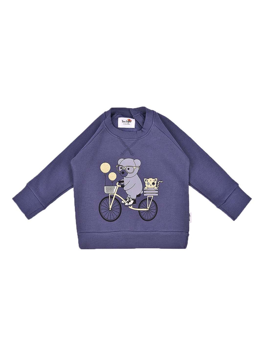 

BornOrganic Unisex Kids Blue Organic Cotton Printed Sweatshirt