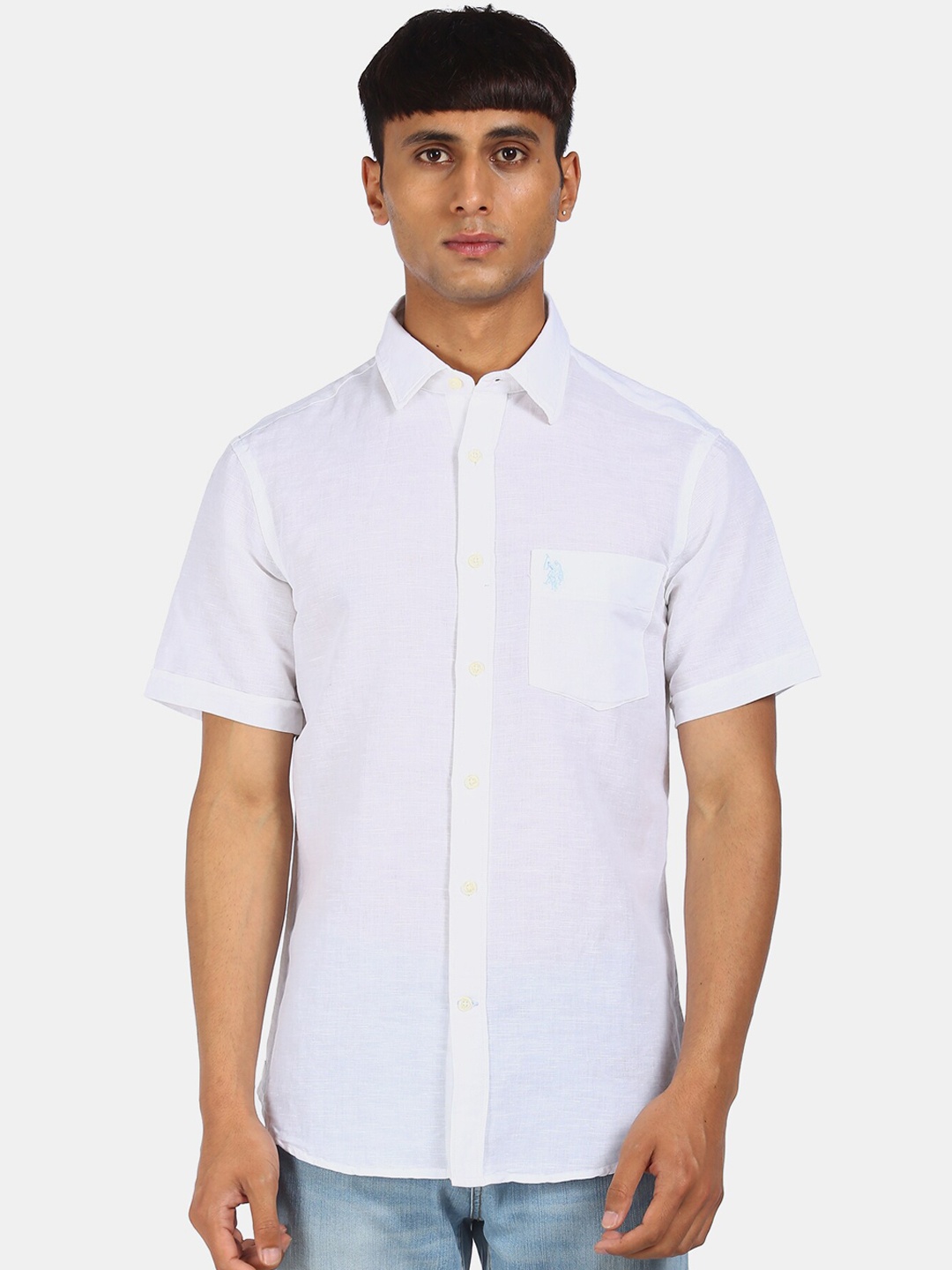 

U S Polo Assn Men White Opaque Casual Shirt