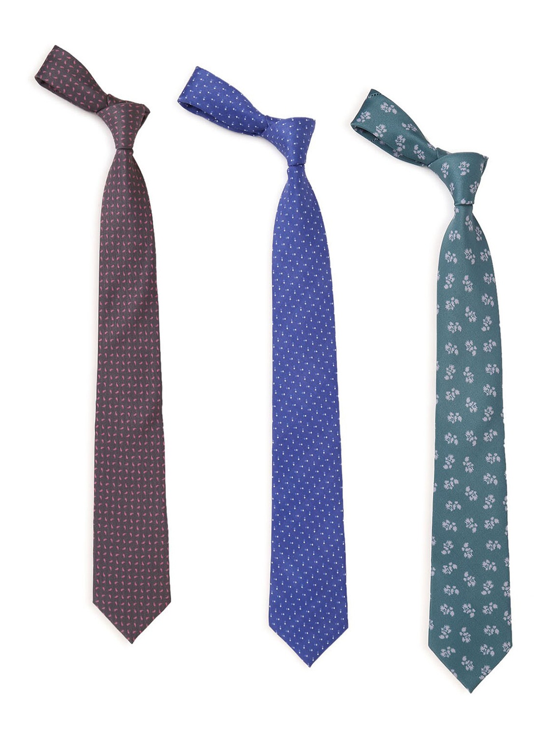 

Tossido Men Pack of 3 Woven Design Broad Tie, Blue
