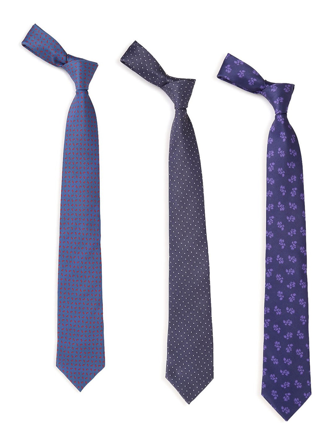 

Tossido Men Pack of 3 Woven Design Broad Tie, Blue