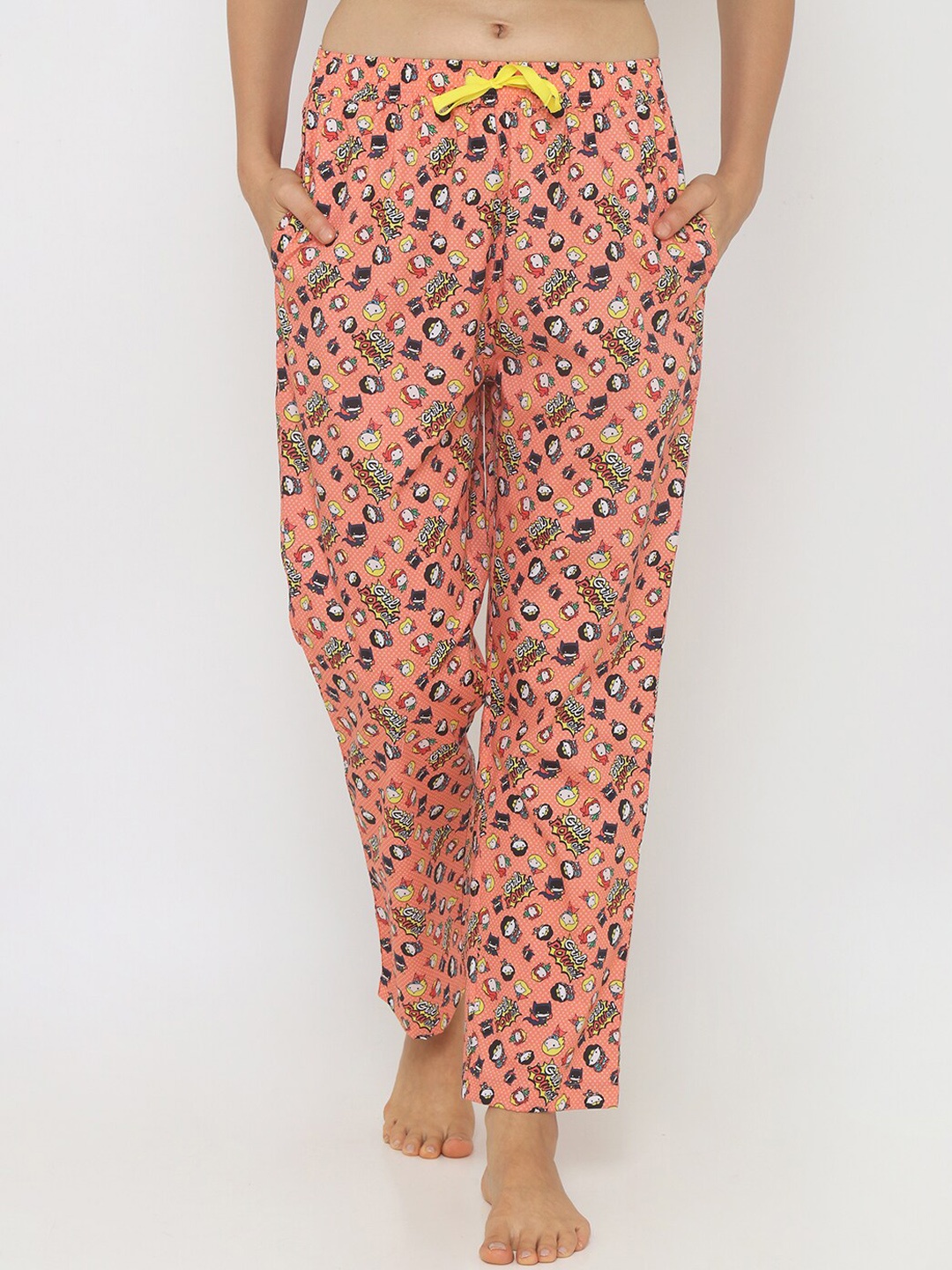 

Smugglerz Cotton Printed Lounge Pants, Pink