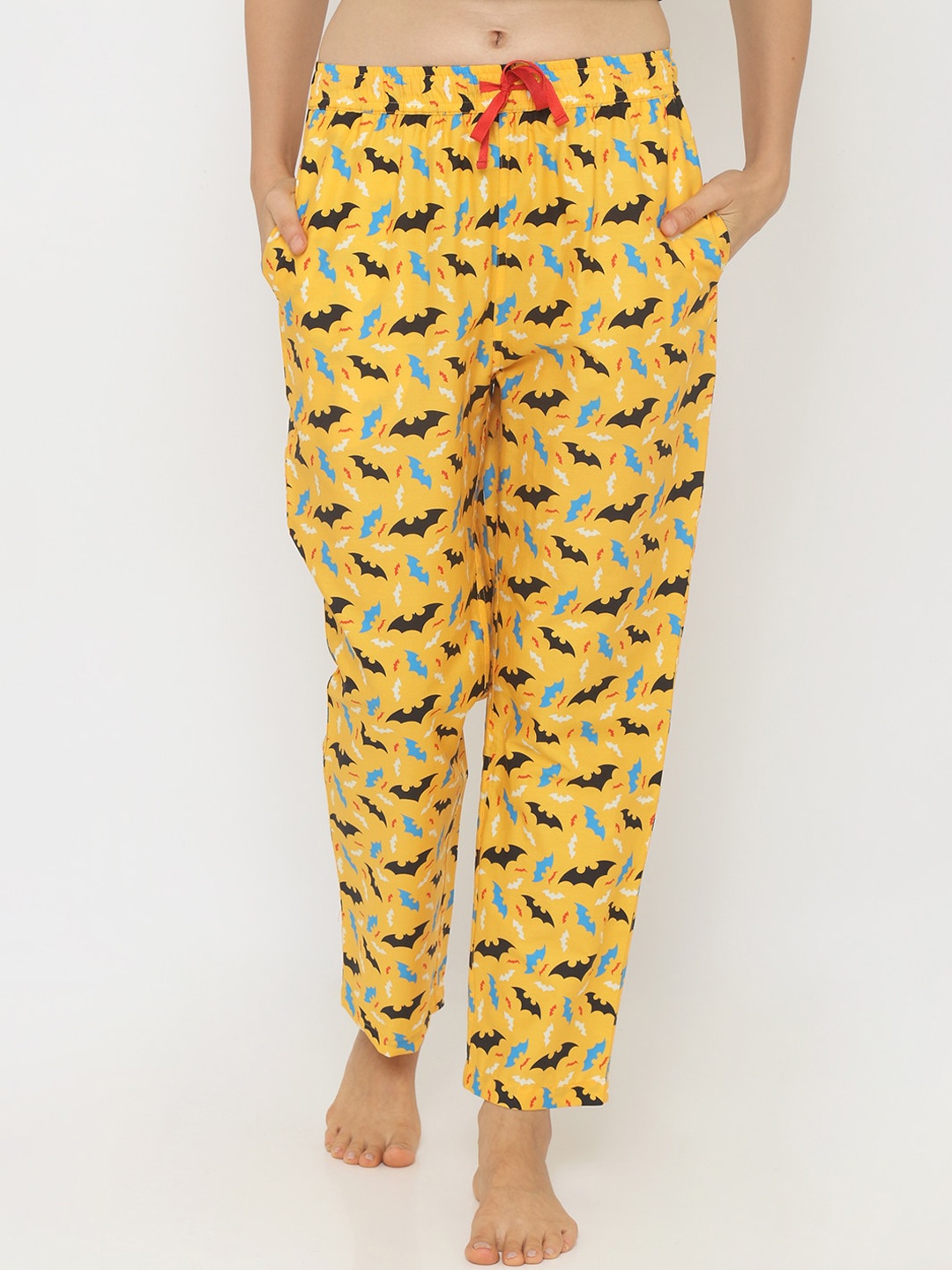 

Smugglerz Cotton Batman Print Lounge Pants, Yellow