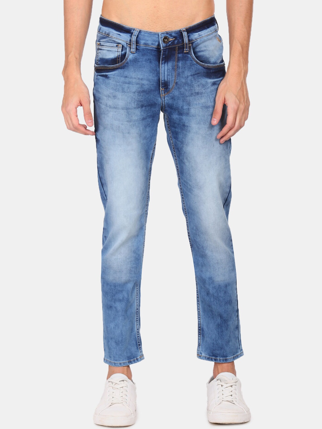 

Flying Machine Men Blue Slim Fit Mildly Distressed Heavy Fade Jeans