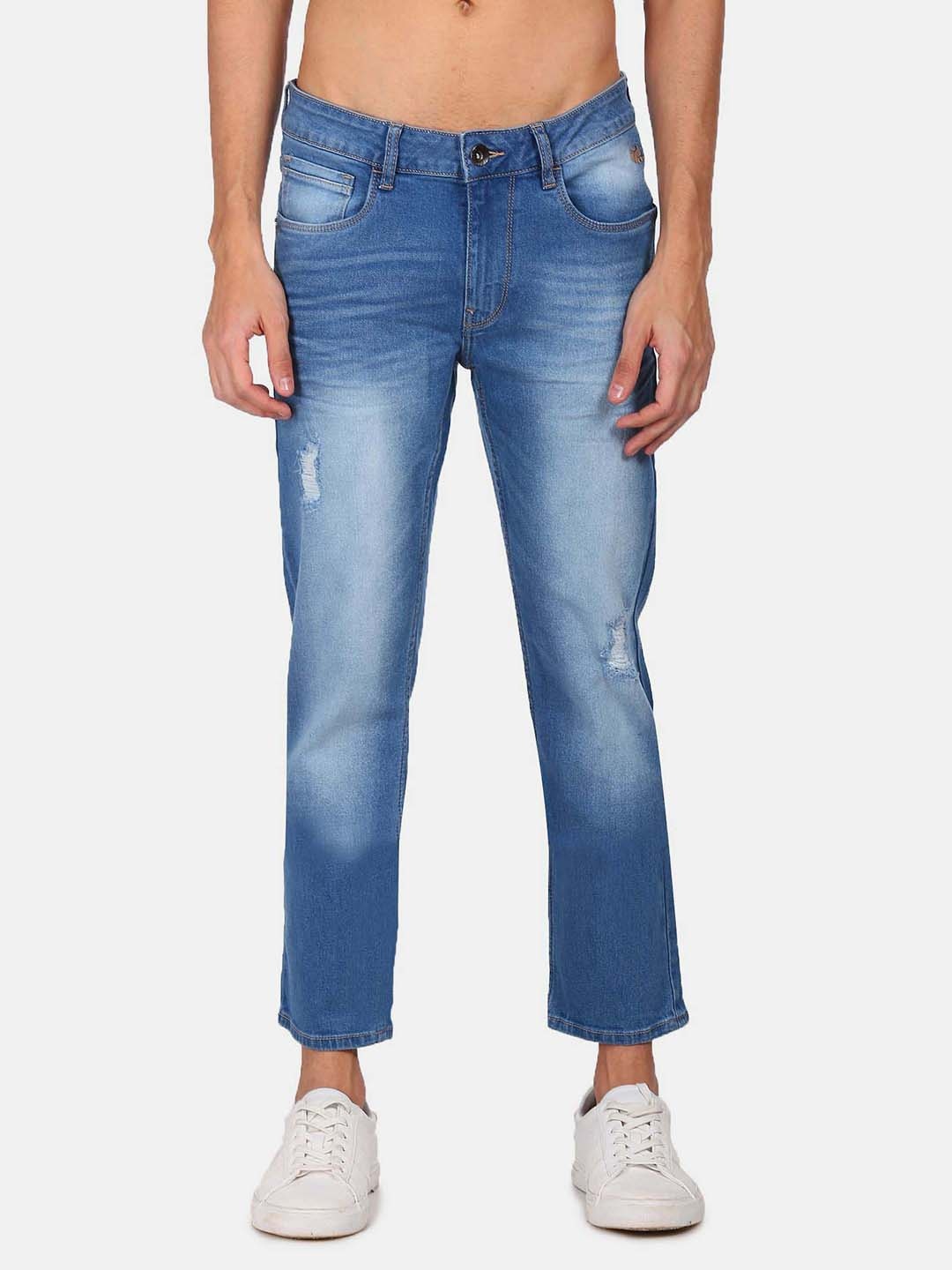 

Flying Machine Men Blue Slim Fit Mildly Distressed Heavy Fade Jeans