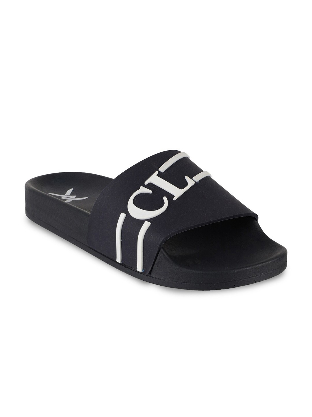 

Carlton London sports Men Navy Blue & White Colourblocked Sliders